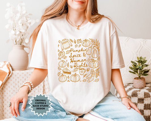 Pumpkin Spice & Human Rights Subtle Fuck Trump Tee Shirt